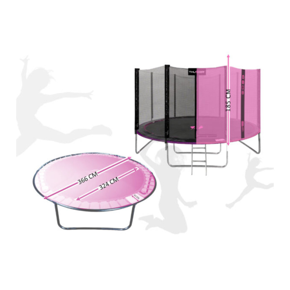 Батут із внутрішньою сіткою THUNDER OUTSIDE PRO 12FT 366 см Black/Pink