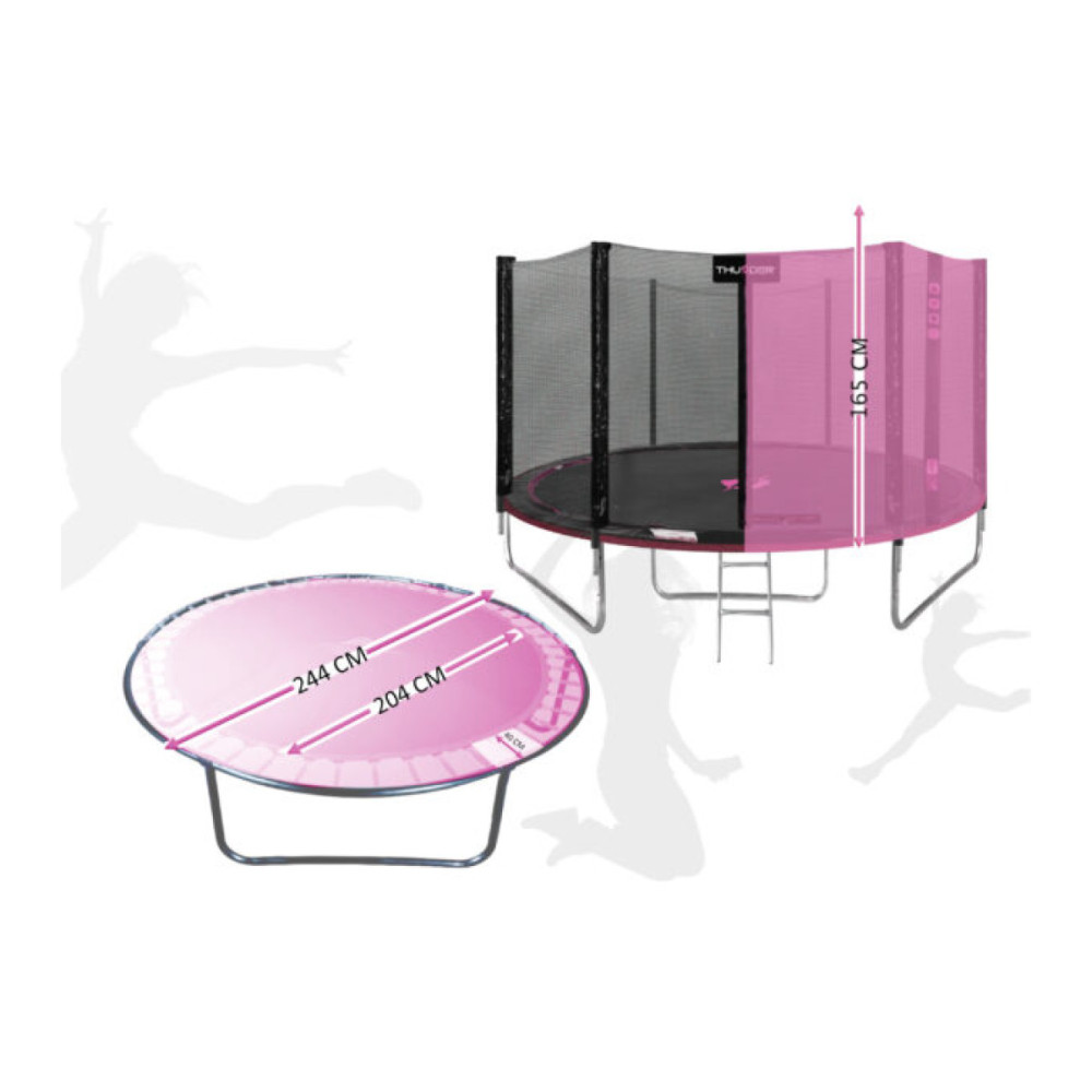 Батут із внутрішньою сіткою THUNDER OUTSIDE PRO 8FT 244 см Black/Pink
