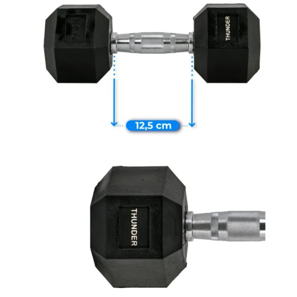 Гантель шестигранная Thunder 10 кг (HEXAGONAL-DUMBBELLS-10KG)