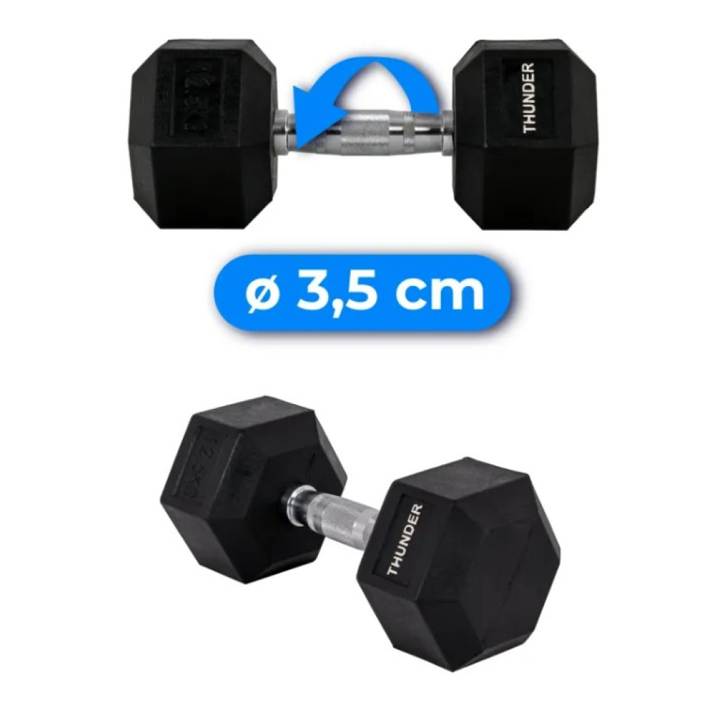 Гантель шестигранна Thunder 12,5 кг (HEXAGONAL-DUMBBELLS-12,5K)