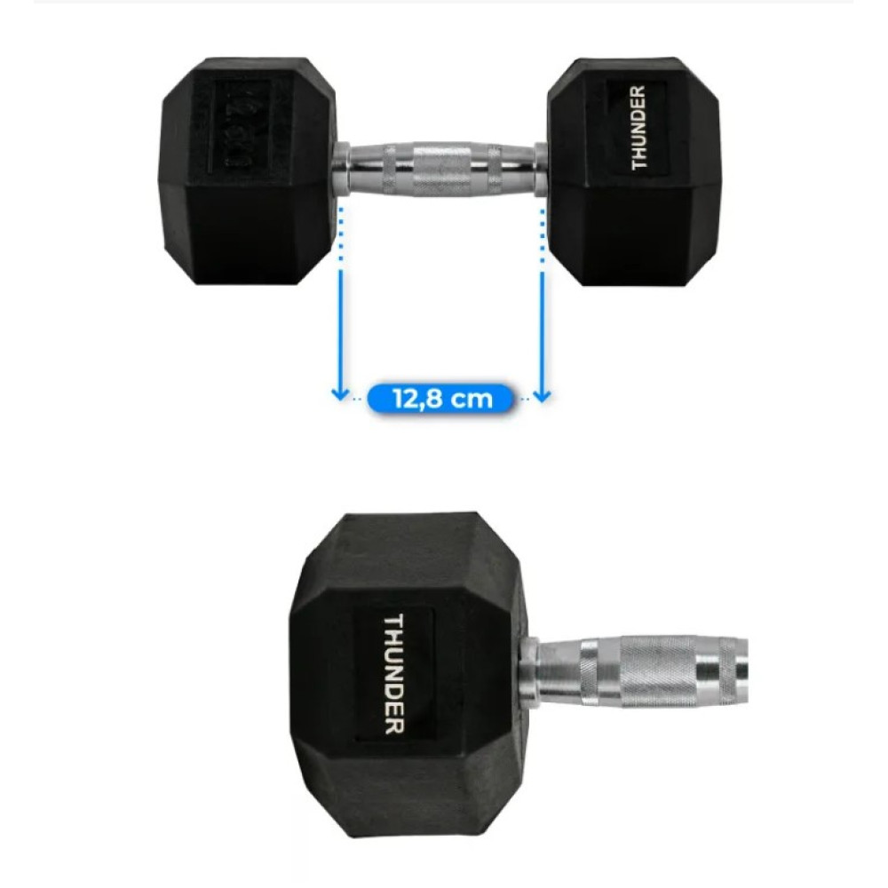 Гантель шестигранна Thunder 12,5 кг (HEXAGONAL-DUMBBELLS-12,5K)