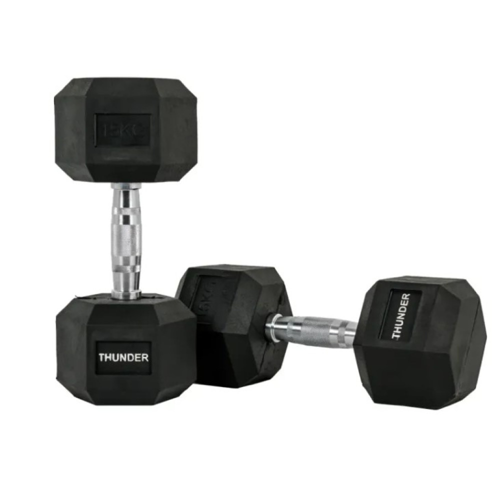 Гантель шестигранна Thunder 15 кг (HEXAGONAL-DUMBBELLS-15KG)