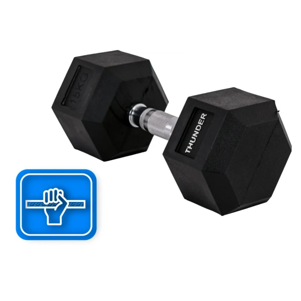 Гантель шестигранна Thunder 15 кг (HEXAGONAL-DUMBBELLS-15KG)
