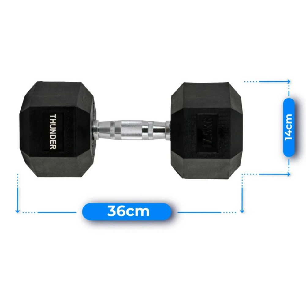 Гантель шестигранная Thunder 17,5 кг (HEXAGONAL-DUMBBELLS-17,5K)