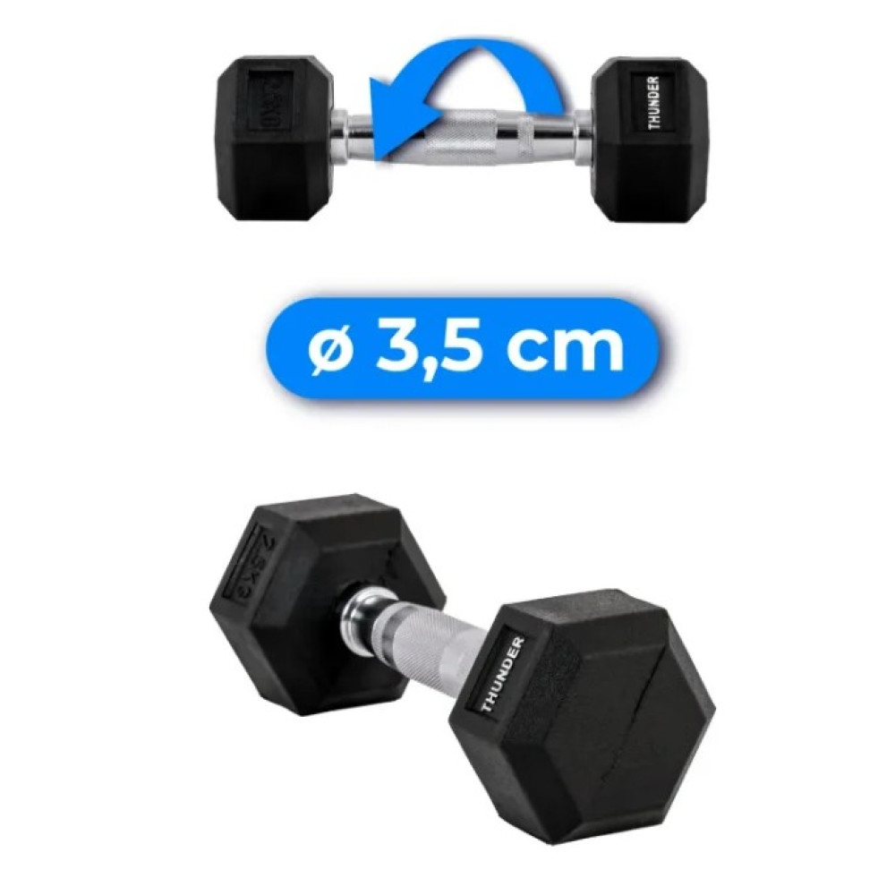 Гантель шестигранная Thunder 2,5 кг (HEXAGONAL-DUMBBELLS-2,5KG)