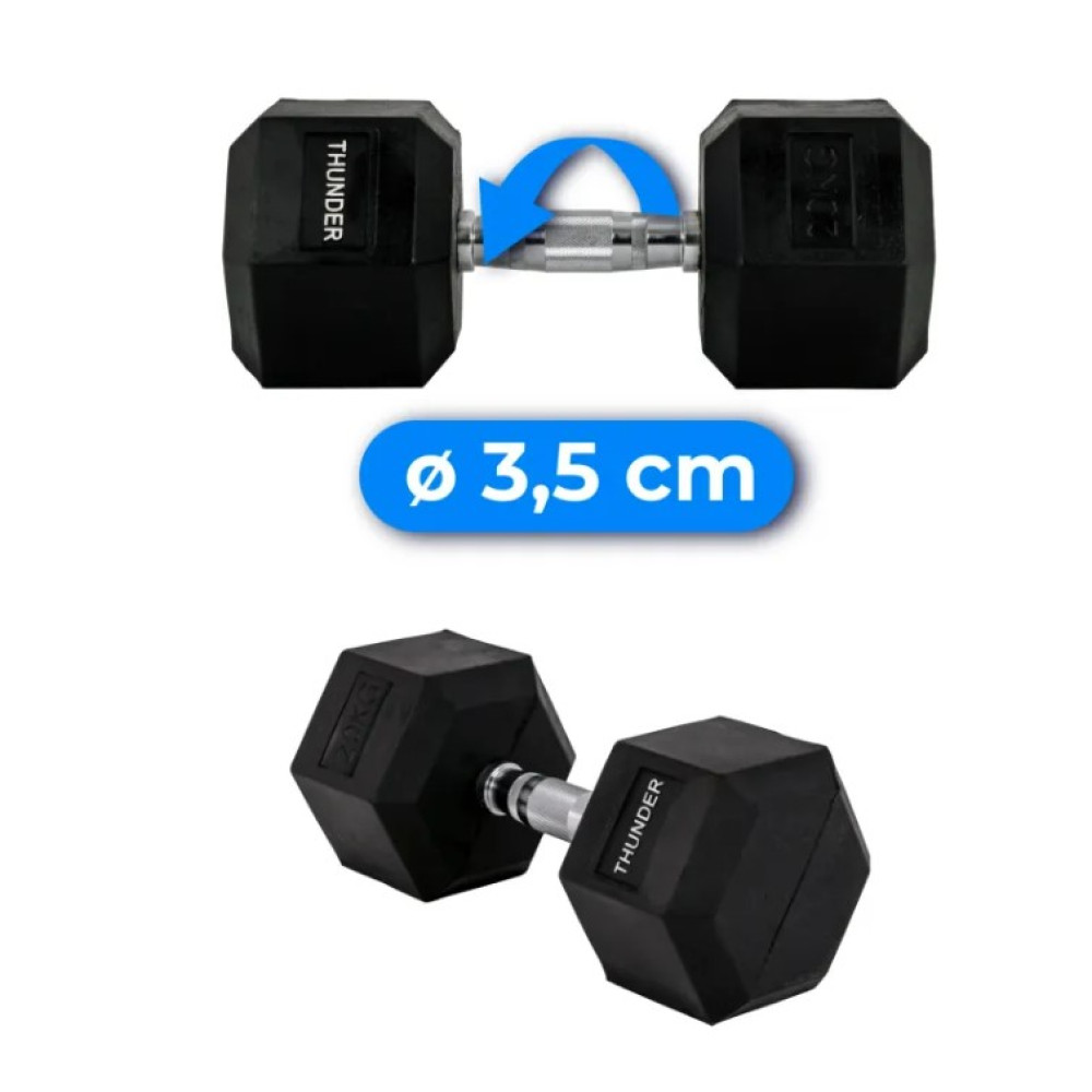Гантель шестигранна Thunder 20 кг (HEXAGONAL-DUMBBELLS-20KG)