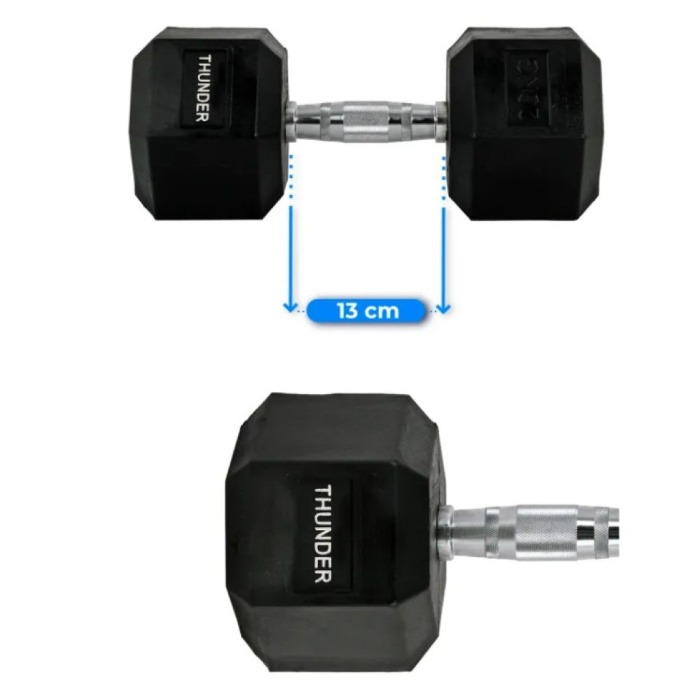 Гантель шестигранна Thunder 20 кг (HEXAGONAL-DUMBBELLS-20KG)