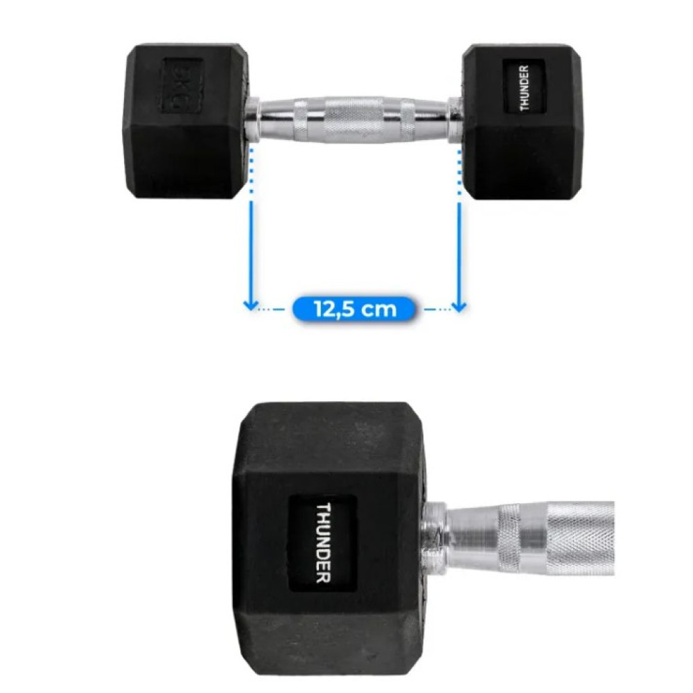 Гантель шестигранна Thunder 5 кг (HEXAGONAL-DUMBBELLS-5KG)