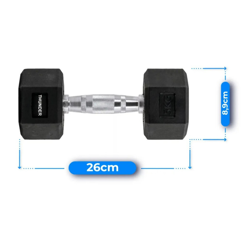 Гантель шестигранна Thunder 5 кг (HEXAGONAL-DUMBBELLS-5KG)