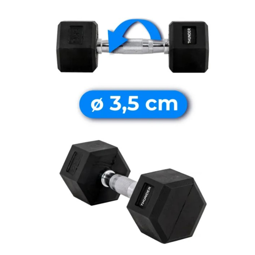 Гантель шестигранна Thunder 5 кг (HEXAGONAL-DUMBBELLS-5KG)