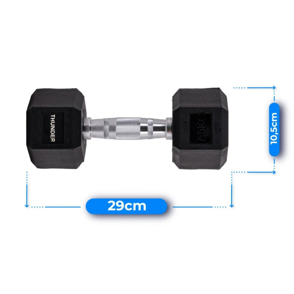 Гантель шестигранная Thunder 7,5 кг (HEXAGONAL-DUMBBELLS-7,5KG)
