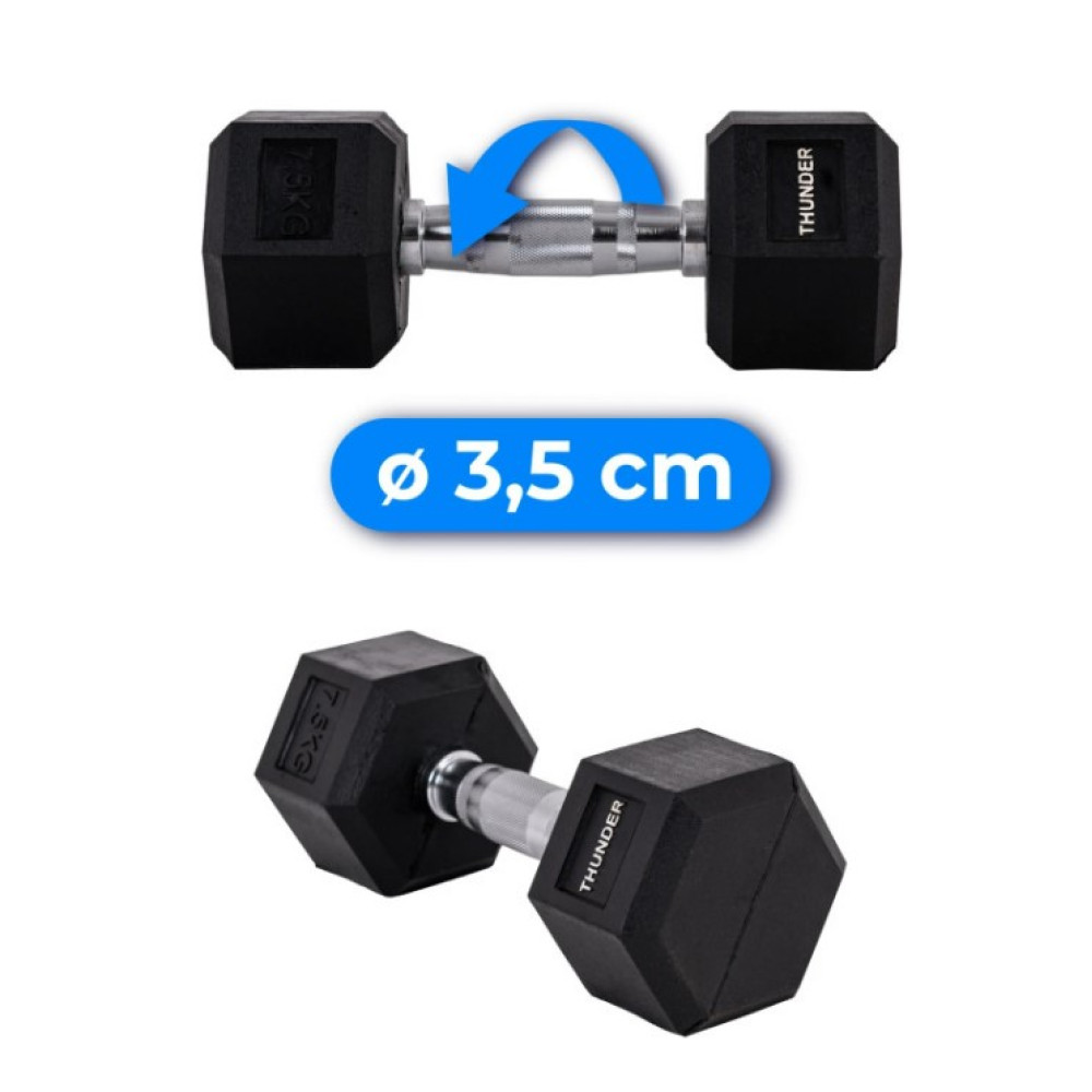 Гантель шестигранная Thunder 7,5 кг (HEXAGONAL-DUMBBELLS-7,5KG)