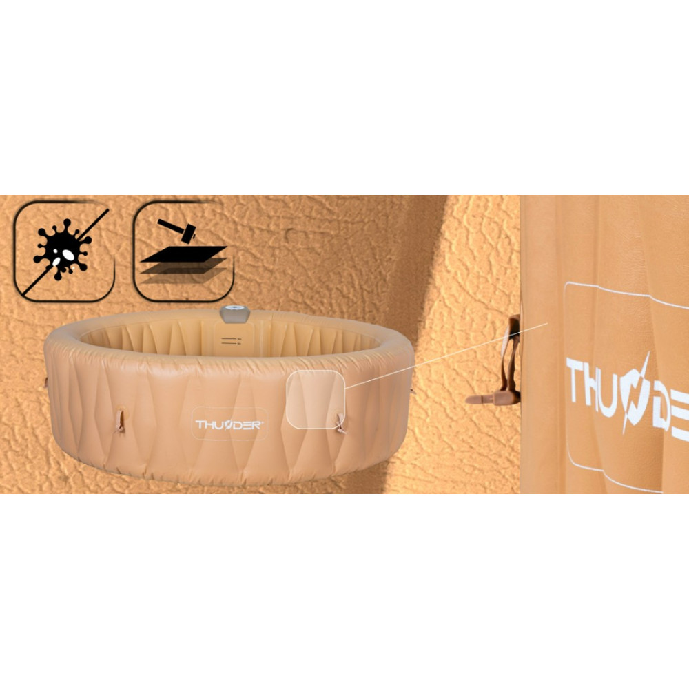 Джакузі-SPA надувне Thunder LATTE 6-місне + коричневі меблі з ротанга – 8 шт (LATTE-FULL-BROWN)