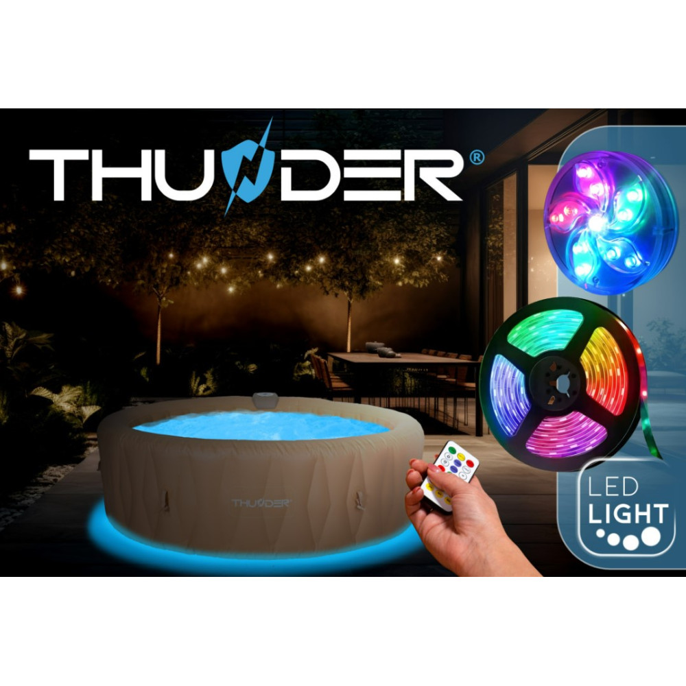 Джакузі-SPA надувне Thunder LATTE 6-місне + коричневі меблі з ротанга – 8 шт (LATTE-FULL-BROWN)