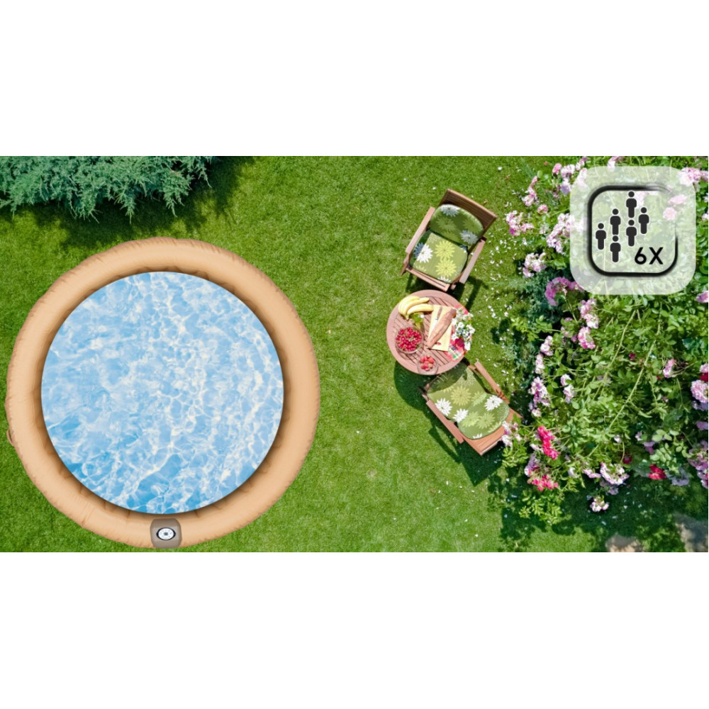 Джакузі-SPA надувне Thunder LATTE 6-місне + коричневі меблі з ротанга – 8 шт (LATTE-FULL-BROWN)