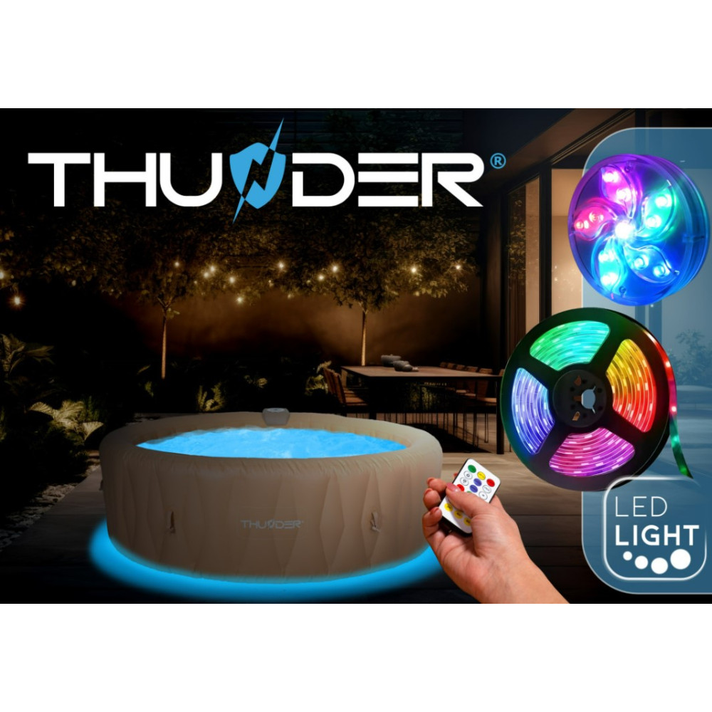 Джакузи-SPA надувная Thunder LATTE 6-местная + серая мебель из ротанга – 8 шт (LATTE-FULL-GRAY)