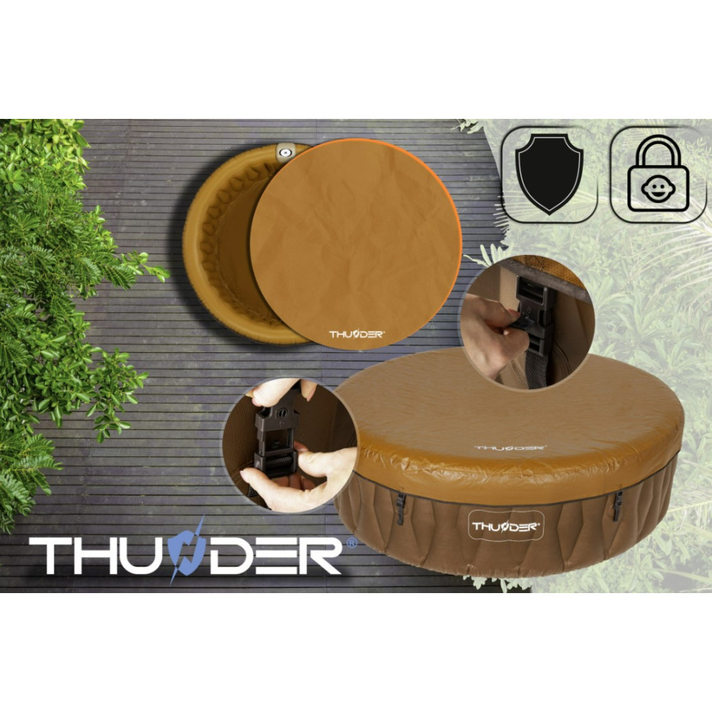 Джакузи-SPA надувная Thunder MOCHA 6-местная + серая мебель из ротанга – 8 шт (MOCHA-FULL-GRAY)