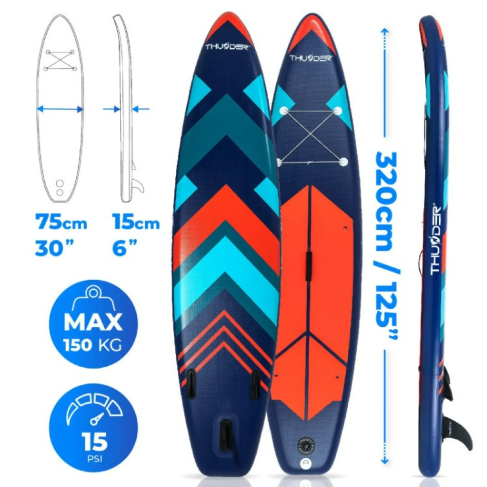 Надувная SUP доска THUNDER STRIPES 320 см с веслом
