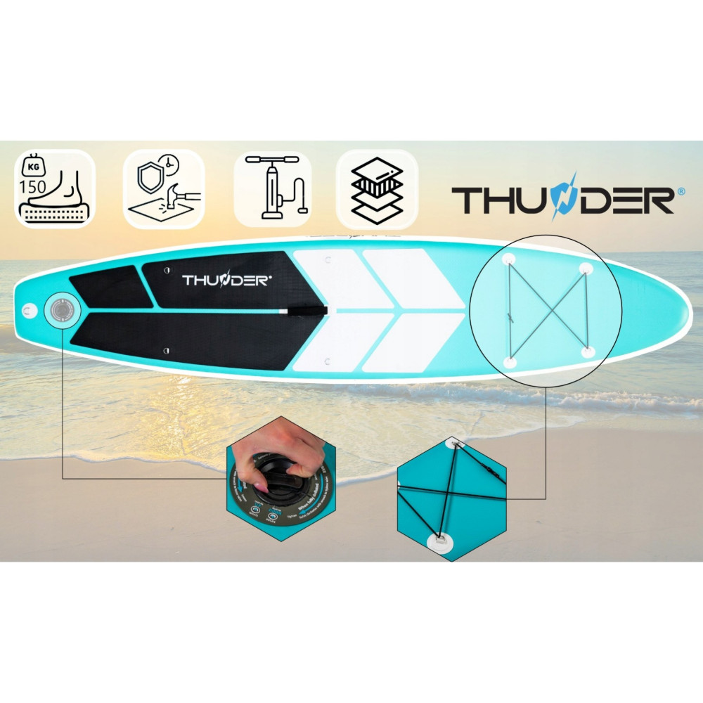 Надувна дошка SUP THUNDER Coast 320 см з веслом Mint