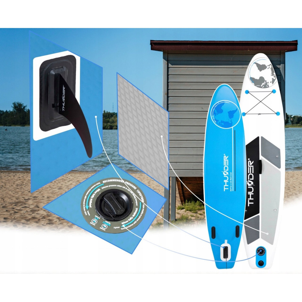 Надувна дошка SUP THUNDER Planet 320 см з веслом Blue