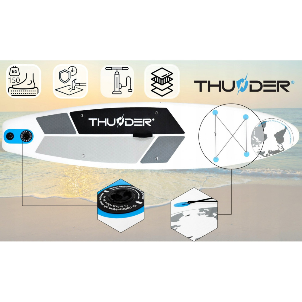Надувна дошка SUP THUNDER Planet 320 см з веслом Blue