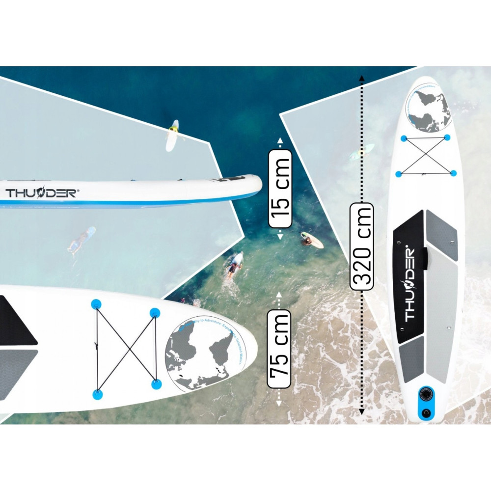 Надувна дошка SUP THUNDER Planet 320 см з веслом Blue
