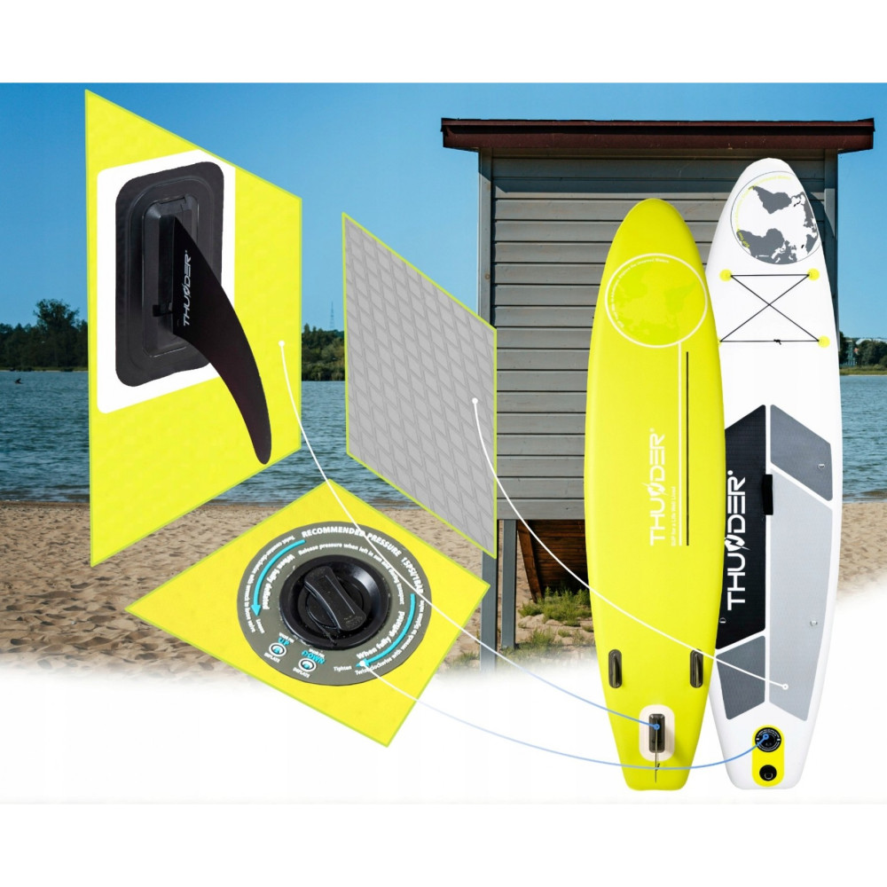 Надувная SUP доска THUNDER Planet 320 см с веслом Lime