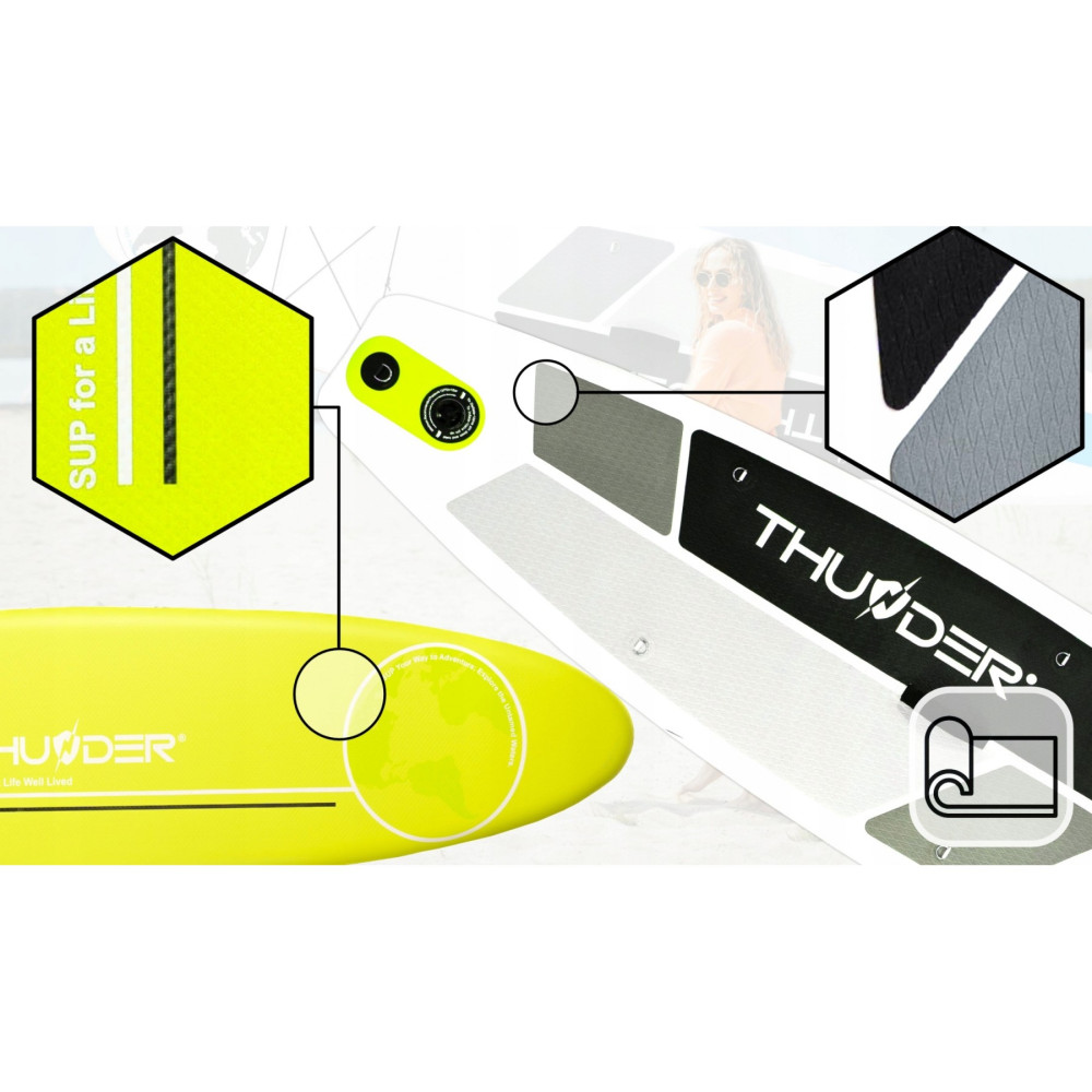 Надувная SUP доска THUNDER Planet 320 см с веслом Lime
