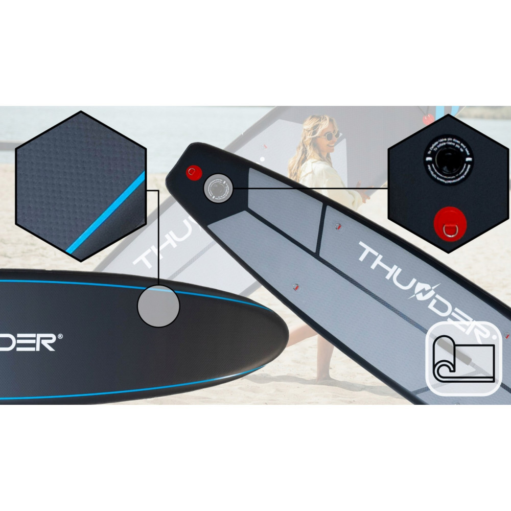 Надувна SUP дошка THUNDER Steel 365 см із веслом Blue