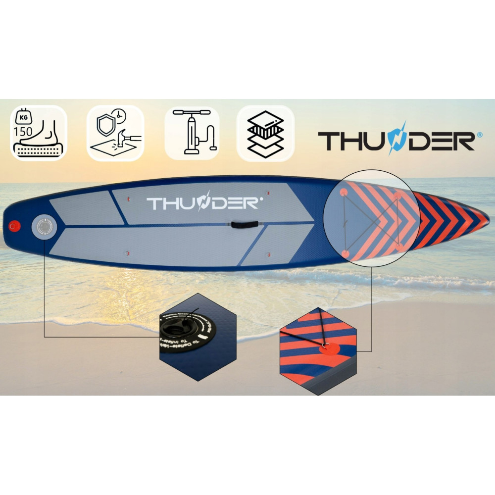 Надувна дошка SUP THUNDER Steel 365 см з веслом Red