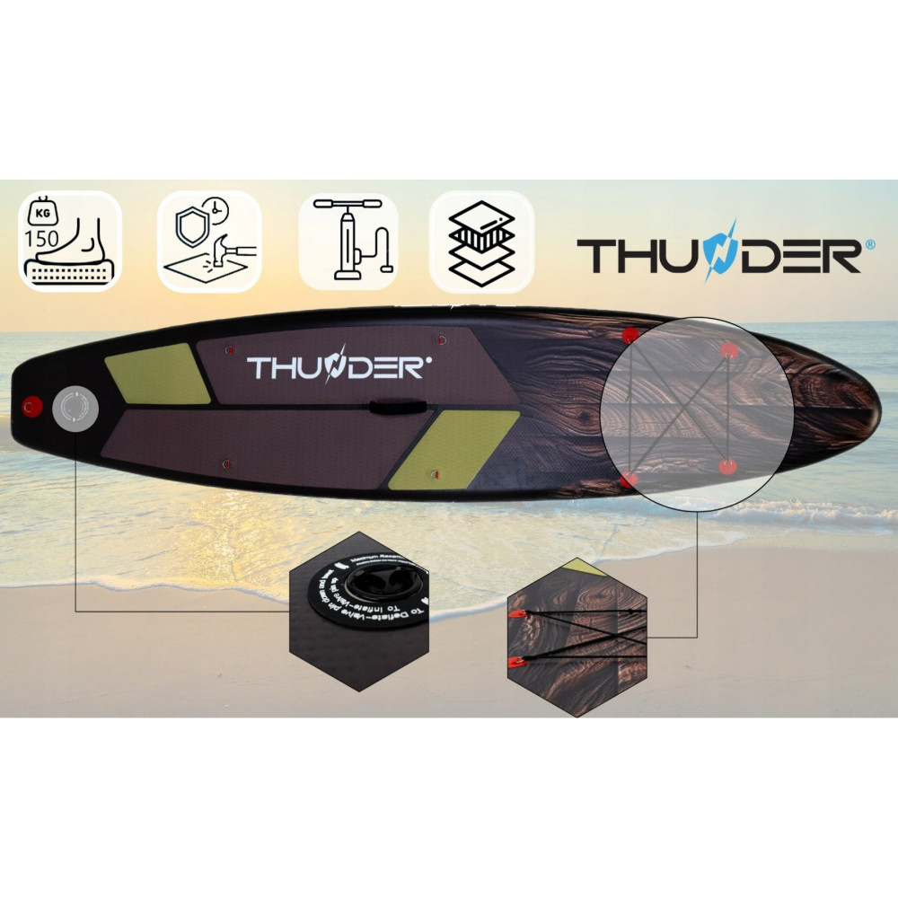 Надувна дошка SUP THUNDER Wood 320 см з веслом