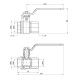 Кран кульовий Thermo Alliance Base 1 1/4" ВВ прямий, PN40, важіль SD600W32