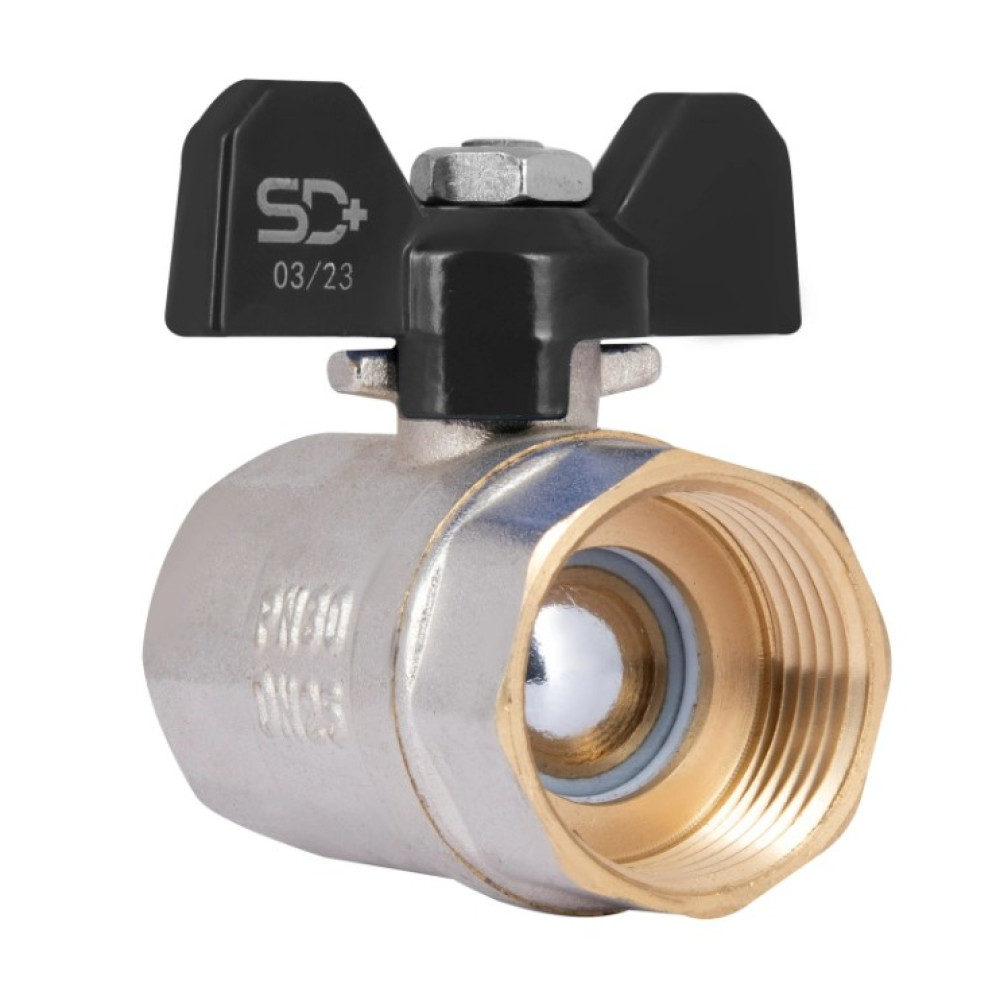 Кран кульовий Thermo Alliance Base 1" ВВ прямий, PN40, метелик SD602W25