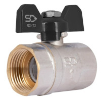 Кран шаровой Thermo Alliance Base 1" ВВ прямой, PN40, бабочка SD602W25