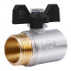 Кран кульовий Thermo Alliance Base 1" ВЗ прямий, нікель, PN30, метелик SD607W25