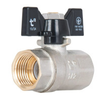 Кран шаровой Thermo Alliance Base 1/2" ВВ прямой, PN40, бабочка SD602W15