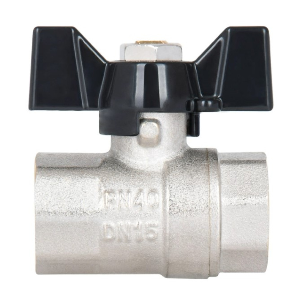 Кран кульовий Thermo Alliance Base 1/2" ВВ прямий, PN40, метелик SD602W15