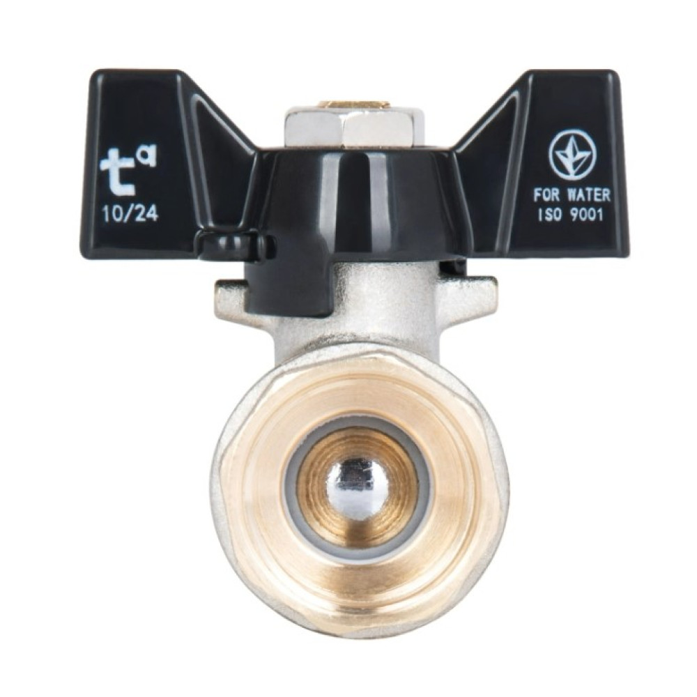 Кран кульовий Thermo Alliance Base 1/2" ВВ прямий, PN40, метелик SD602W15