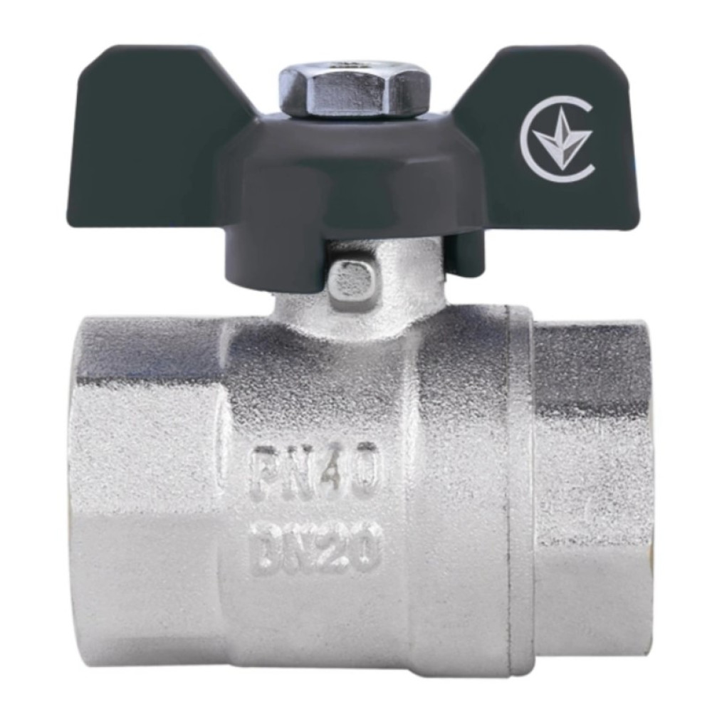 Кран кульовий Thermo Alliance Base 3/4" ВВ прямий, PN40, метелик SD602W20