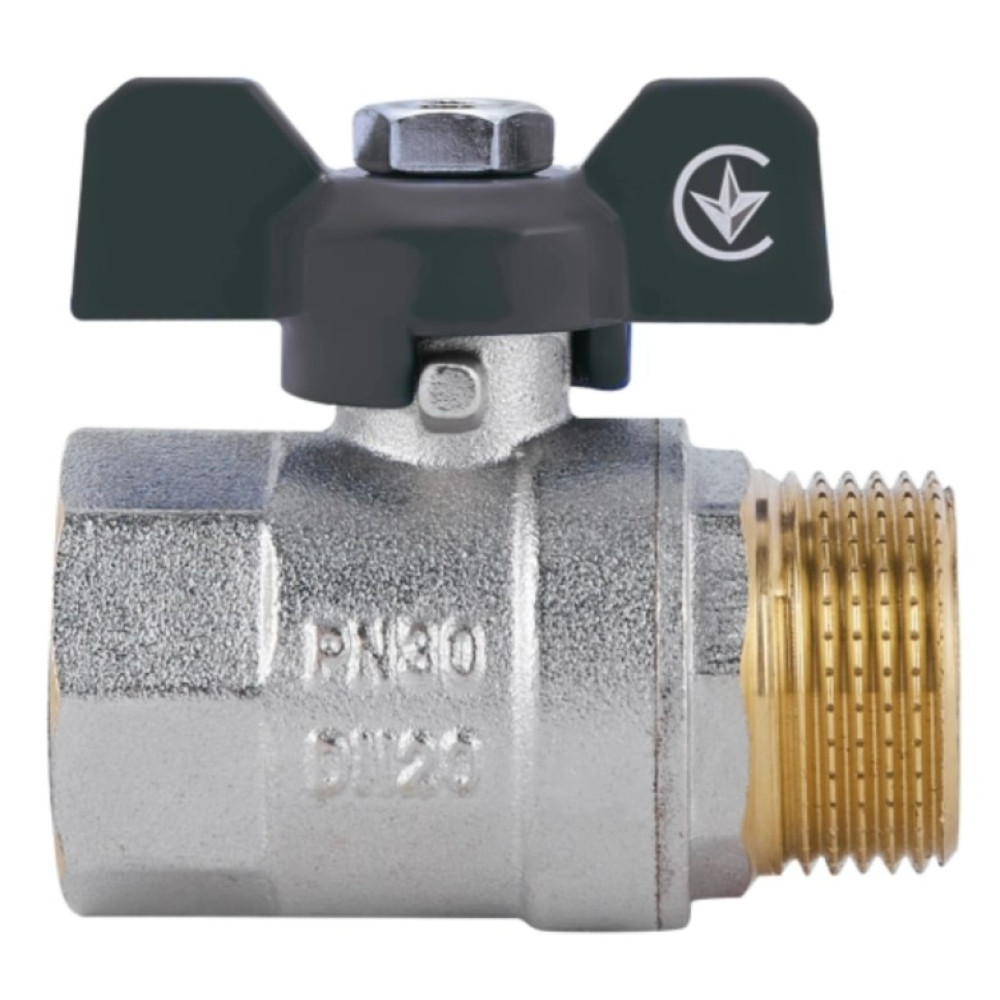 Кран кульовий Thermo Alliance Base 3/4" ВЗ прямий, PN40, метелик SD607W20