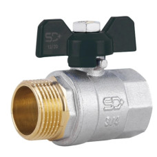 Кран шаровой Thermo Alliance Base 3/4" ВН прямой, PN40, бабочка SD607W20