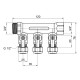 Коллектор под фитинг Thermo Alliance Standart 3/4" ВН (3 вых) шаровой кран SD231W3