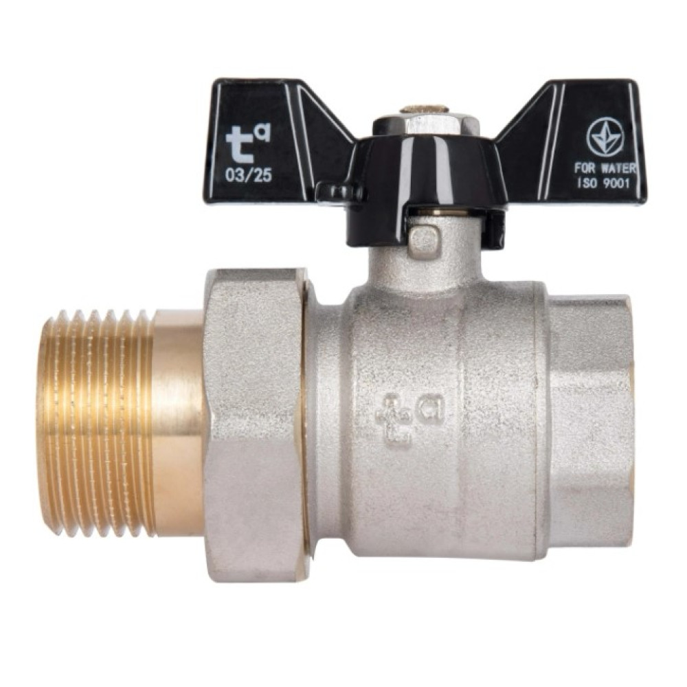 Кран кульовий "Американка" Thermo Alliance Base 1"ВЗ прямий, PN40, метелик SD221W25