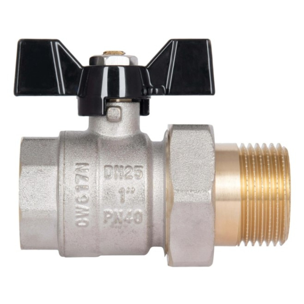 Кран кульовий "Американка" Thermo Alliance Base 1"ВЗ прямий, PN40, метелик SD221W25