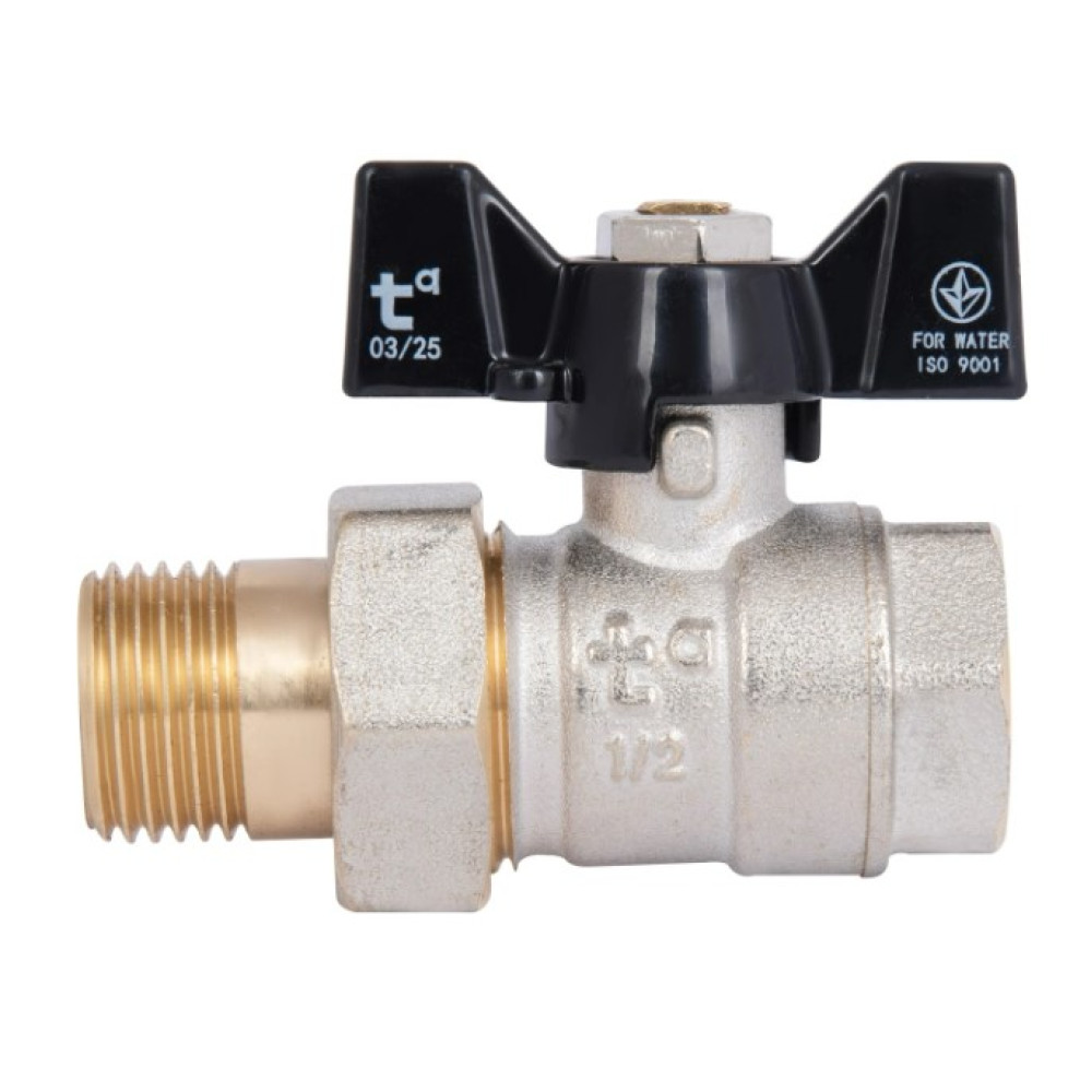 Кран кульовий "Американка" Thermo Alliance Base 1/2"ВЗ прямий, PN40, метелик SD221W15