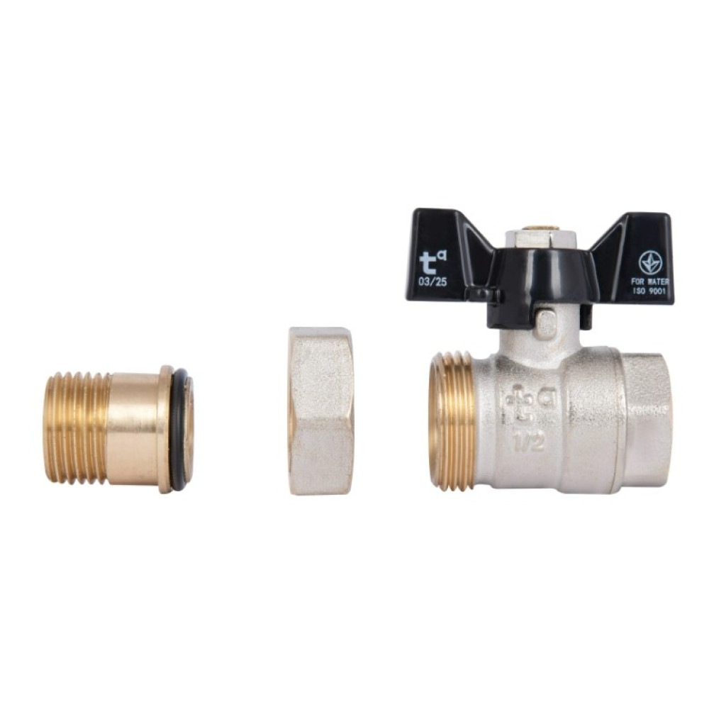 Кран кульовий "Американка" Thermo Alliance Base 1/2"ВЗ прямий, PN40, метелик SD221W15