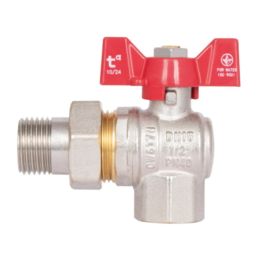 Кран кульовий "Американка" Thermo Alliance Standart 1/2" ВЗ кутовий, PN40, метелик SD222W15