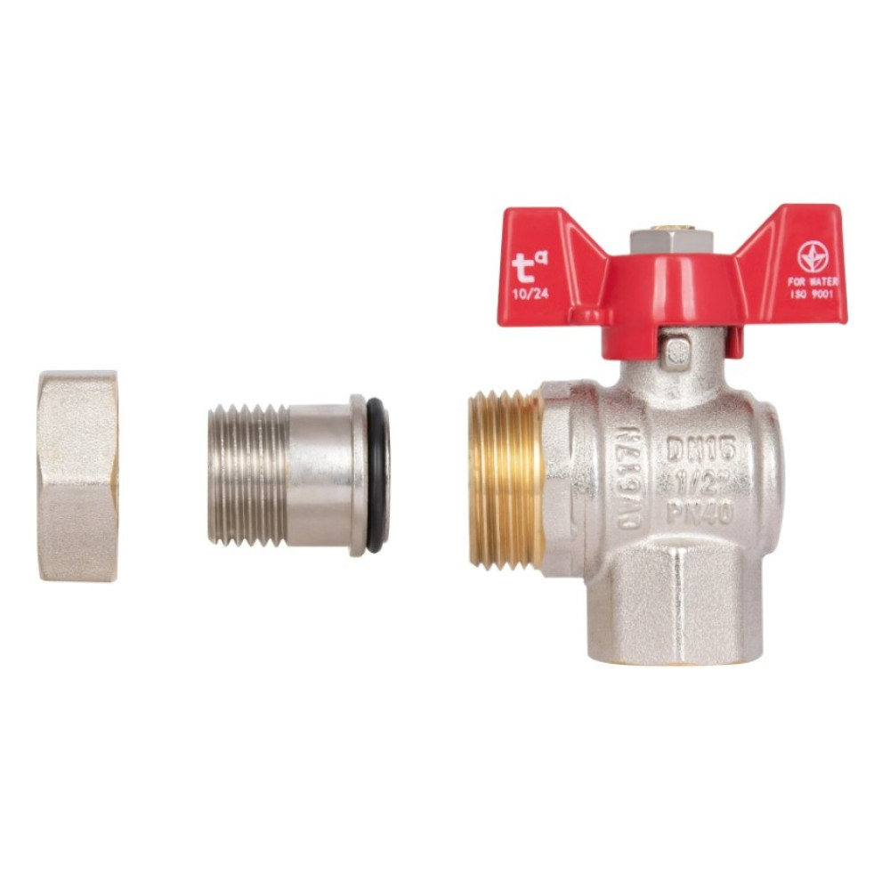 Кран кульовий "Американка" Thermo Alliance Standart 1/2" ВЗ кутовий, PN40, метелик SD222W15
