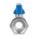 Кран кульовий міні Thermo Alliance Standart 1/2" ВВ прямий, хром., півметелик SD187W15