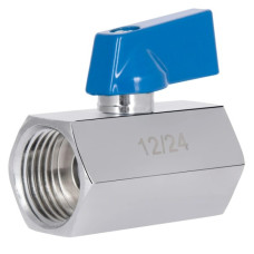Кран шаровой мини Thermo Alliance Standart 1/2" ВВ прямой, хром., полубабочка SD187W15